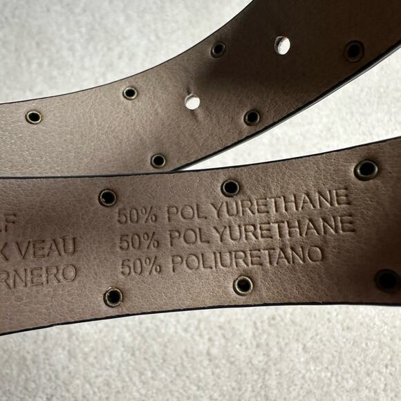 Urban Outfitters Brown and Gold Belt with Circular Buckle - Picture 4 of 7